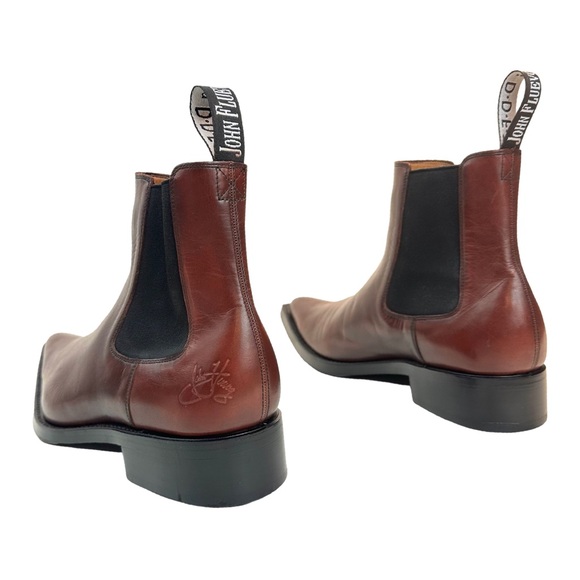 JOHN FLUEVOG MEN FJORDS LYNGENFJORD POINTED-TOE CHELSEA BOOTS In Brown Size:11.5 - Picture 7 of 16